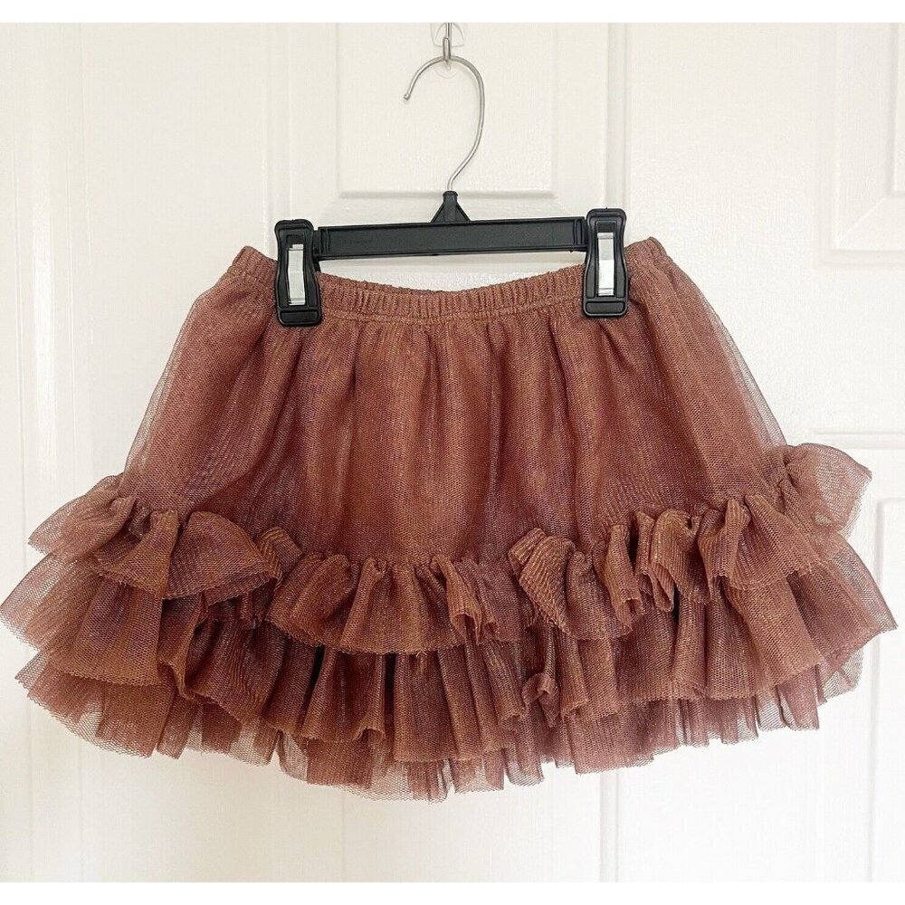 Lili Gaufrette Taupe tulle Layered tutu skirt sz 3T NWT